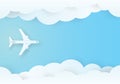 Airplane flying in the sky, holiday concept