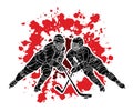 Ice Hockey players action cartoon sport graphic Royalty Free Stock Photo