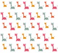 Giraffe seamless wallpaper art cute funny vector illustration concept. Cute cartoon giraffe seamless pattern, childish vector prin Royalty Free Stock Photo