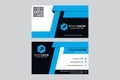Blue and black geometric modern creative business card and name card,horizontal simple clean template vector design Royalty Free Stock Photo