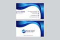 Vector modern and clean business card name card design template in blue and curve line. Royalty Free Stock Photo