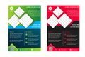 Abstract vector business template set. Brochure layout, cover modern design annual report, poster, A4 flyer green and red, square