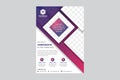 Business brochure, flyer and cover design layout template with red, pink and purple geometric triangle shapes and white background Royalty Free Stock Photo