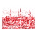 Ankara,Turkey. Mosque. Vector illustration