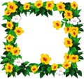 Beautiful Yellow White Flower Frame Cartoon Royalty Free Stock Photo