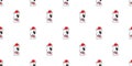 Cartoon bull terrier dog with santa claus christmas hat seamless pattern background Royalty Free Stock Photo