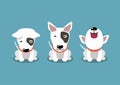 Cartoon character bull terrier dog poses