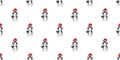 Cartoon siberian husky dog with santa claus christmas hat seamless pattern background Royalty Free Stock Photo