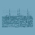 Mosque. Ankara, Turkey. Graphic illustration Royalty Free Stock Photo