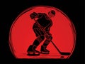 Ice hockey player action graphic Royalty Free Stock Photo