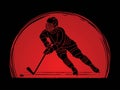 Ice hockey player action graphic Royalty Free Stock Photo