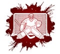 Ice hockey player action graphic Royalty Free Stock Photo