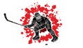 Ice hockey player action graphic Royalty Free Stock Photo