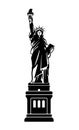 Statue of liberty - USA, New York / World famous buildings vector illustration. Royalty Free Stock Photo