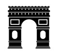 Arc de Triomphe - France , Paris / World famous buildings vector illustration.