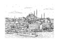 Istanbul, Turkey. Graphic illustration