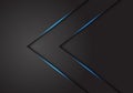 Abstract twin blue light arrow direction on dark grey hexagon mesh design modern luxury futuristic background vector Royalty Free Stock Photo