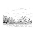 Opera House. Sydney, Australia. Graphic illustration