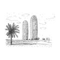 Abu Dhabi. United Arab Emirates. Graphic illustration