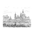 Royal Palace. Madrid, Spain. Graphic illustration
