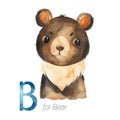 Cute Bear for B letter.