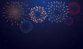 Bright Colorful Fireworks on night background Royalty Free Stock Photo