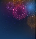 Bright Colorful Fireworks on night background Royalty Free Stock Photo