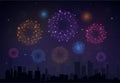 Bright Colorful Fireworks on night background Royalty Free Stock Photo