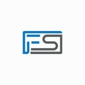 Initial letter  fs or sf logo vector design Royalty Free Stock Photo
