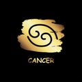 Cancer zodiac gold icon , zodiac sign 