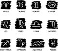 Zodiac icons. Freehand drawing vector