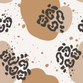 Animal print abstract seamless pattern in memphis style.