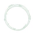 Doodle green round frame with floral ornament. Scribble circle. Great for spring background and lettering. Use for a cover, post Royalty Free Stock Photo