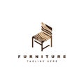 Furniture logo design template.Wood chair illustration icon Royalty Free Stock Photo