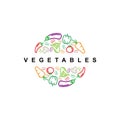 Vegetables logo design template.Healthy organic food icon illustration