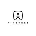 Pine tree logo design template.Abstract tree icon illustration Royalty Free Stock Photo