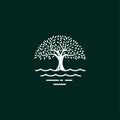 Tree logo design vector template.creative tree and water symbol Royalty Free Stock Photo