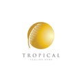 Palm leaf logo design template. elegant palm tree Royalty Free Stock Photo