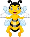 A cute cartoon bee waving Royalty Free Stock Photo