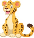 A cute cartoon cheetah sitting