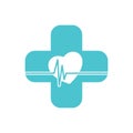 Blue cross pulse heart logo