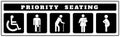 Priority seating icons for Sticker
