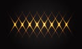 Abstract gold light line cross pattern on black background luxury futuristic technology vector.