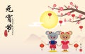 2020 year of the rat - Lantern festival or Chinese valentine`s day Yuan Xiao Jie