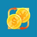 Currency exchange icon. Royalty Free Stock Photo