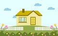 Home sweet home vector illustration, home vector illustration of a beautiful village Royalty Free Stock Photo