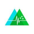 Colorful double triangle pulse logo Royalty Free Stock Photo