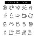 Set of Coffee Related Vector Line Icons.