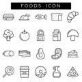 Set of Food Related Vector Line Icons. Royalty Free Stock Photo