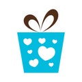 Blue Love or heart gift logo